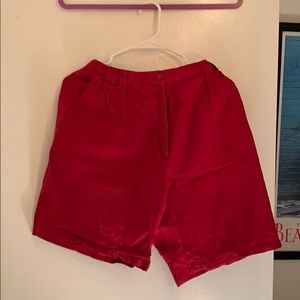 funky red vintage highwasted shorts